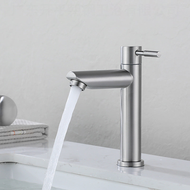 EOCO Single Cold Water Basin Faucet  Tall Bathroom Tap Minimalist High Spout Design Rust Resistant Sink Faucet for Bathroom Wash Basin