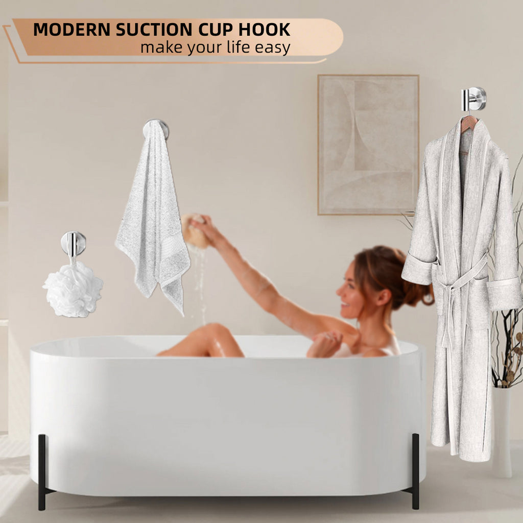 EOCO T-shaped suction cup hook (no drilling required), suitable for bathroom towel hooks, wall hangers, and clothing hangers.