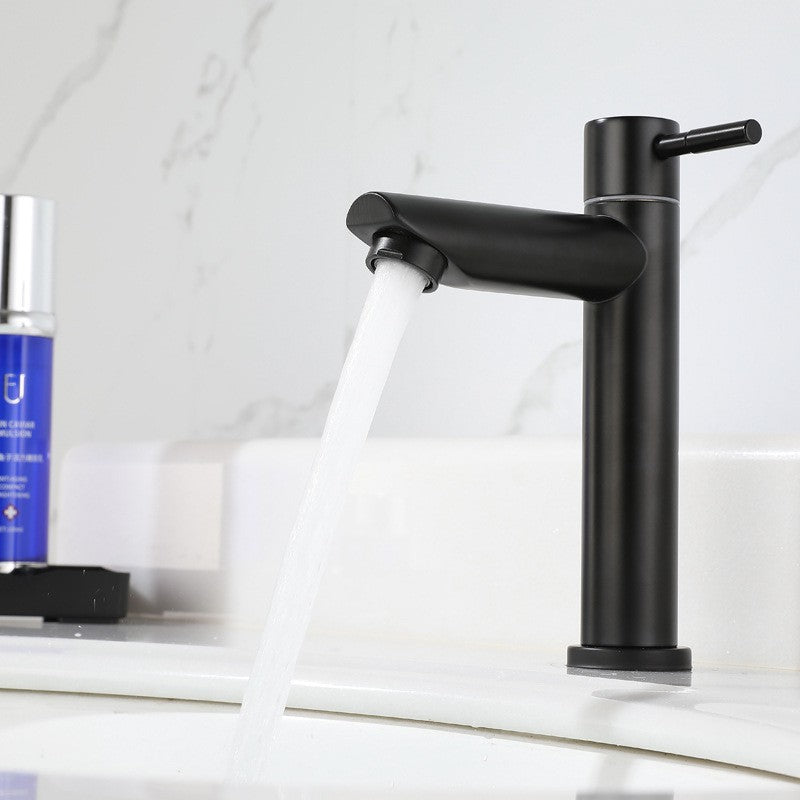 EOCO Single Cold Water Basin Faucet  Tall Bathroom Tap Minimalist High Spout Design Rust Resistant Sink Faucet for Bathroom Wash Basin