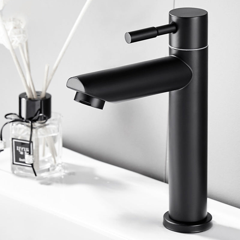 EOCO Single Cold Water Basin Faucet  Tall Bathroom Tap Minimalist High Spout Design Rust Resistant Sink Faucet for Bathroom Wash Basin