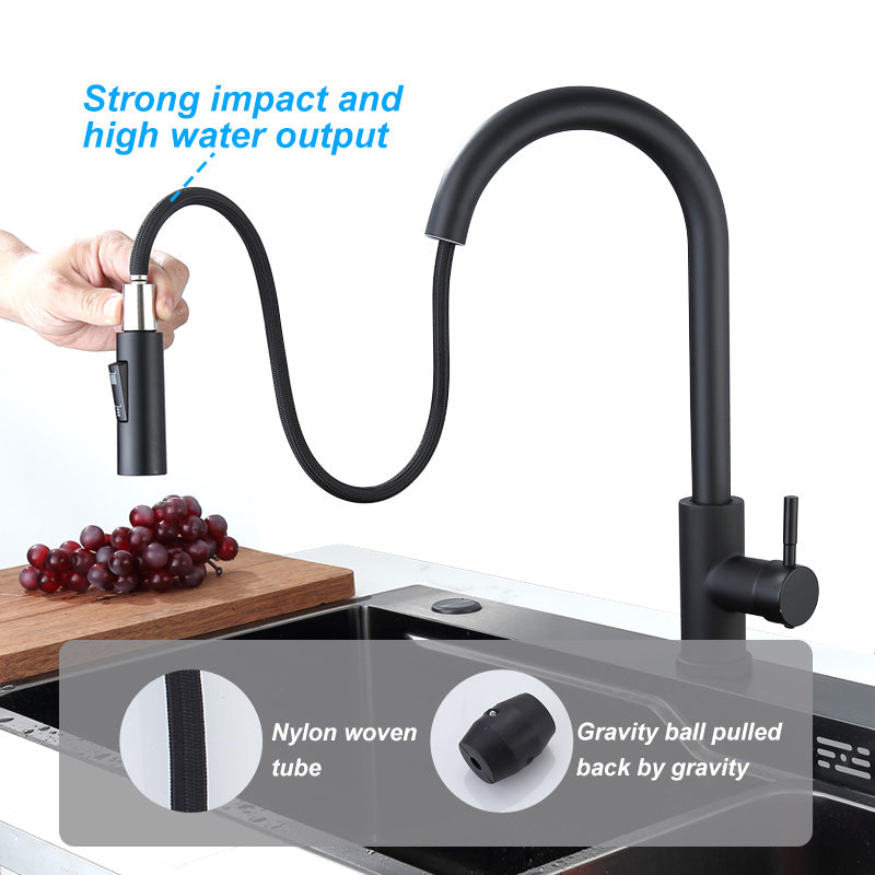 EOCO Kitchen faucet with pull-down nozzle, countertop faucet, suitable for kitchen sink or laundry sink.